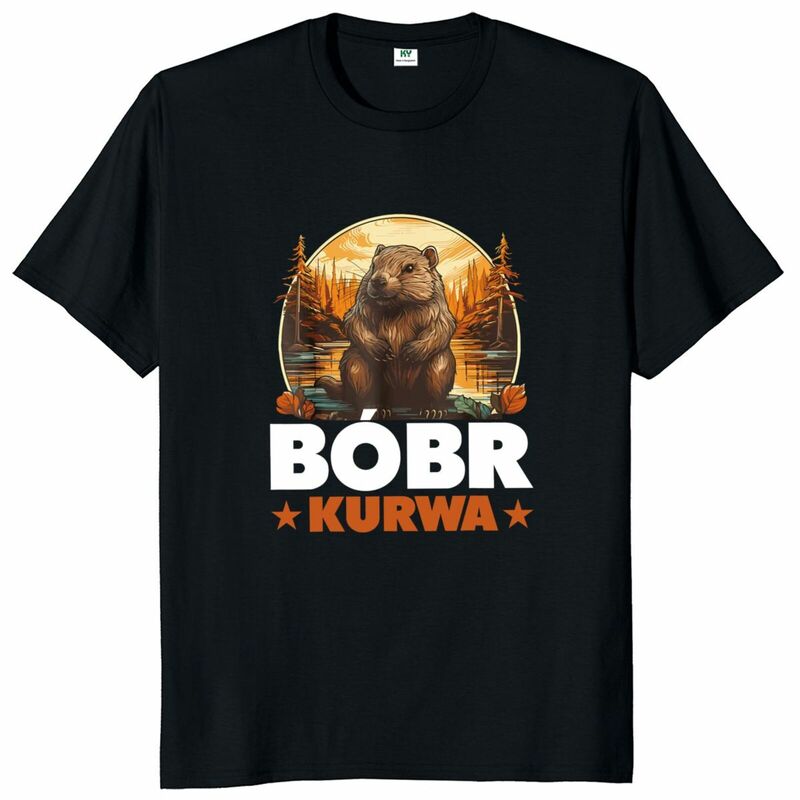 Футболка Bober Kurwa Bobr в стиле ретро с забавным мемом, трендовая футболка Y2k с графическим рисунком, мягкая футболка унисекс из 100% хлопка, топы европейского размера