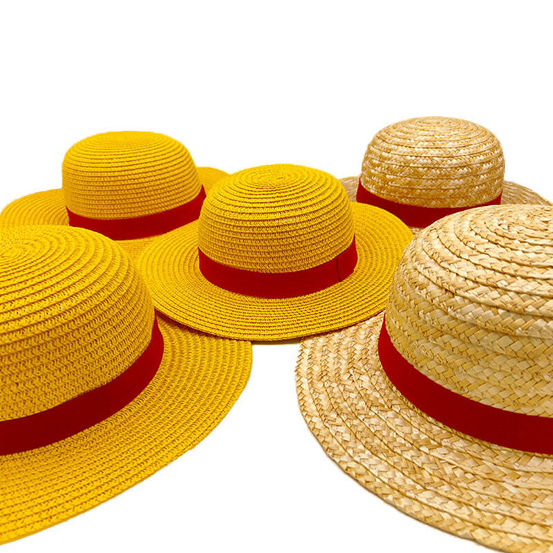 2024 słomkowy kapelusz luffy'ego Anime Cartoon Cosplay Caps akcesoria letnie słońce czapka przeciwsłoneczna czapka Luffy kapelusz rodzic-dziecko dla kobiet mężczyzn
