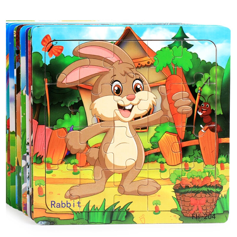 Nuovo 20 pezzi Montessori 3d Puzzle Cartoon Animal Vehicle Jigsaw Wood Puzzle Game apprendimento precoce giocattoli educativi per bambini