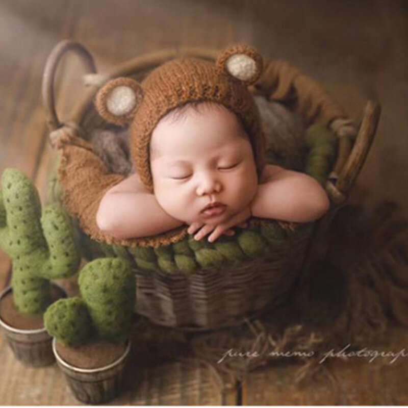 Chapeau en tricot pour nouveau-né, joli accessoire de photographie pour fille et garçon