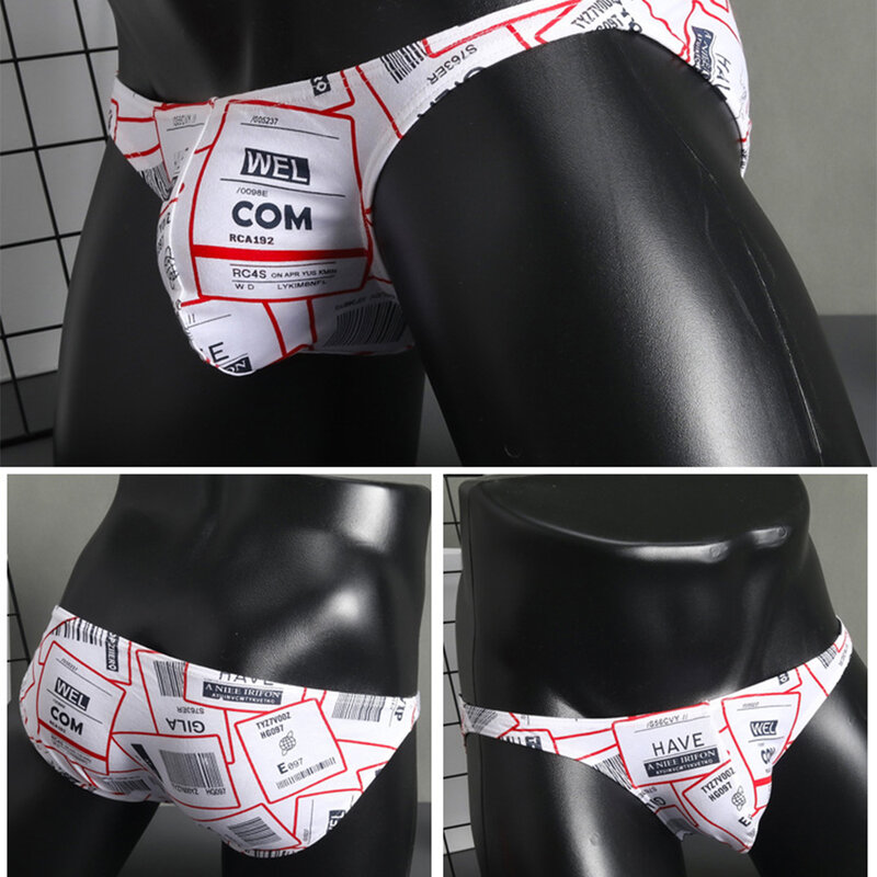Mens Briefs Low Waist Mens Printed Breathable Briefs Comfortable and Stretchable Underwear in 5 Colors Tag Size L 3XL