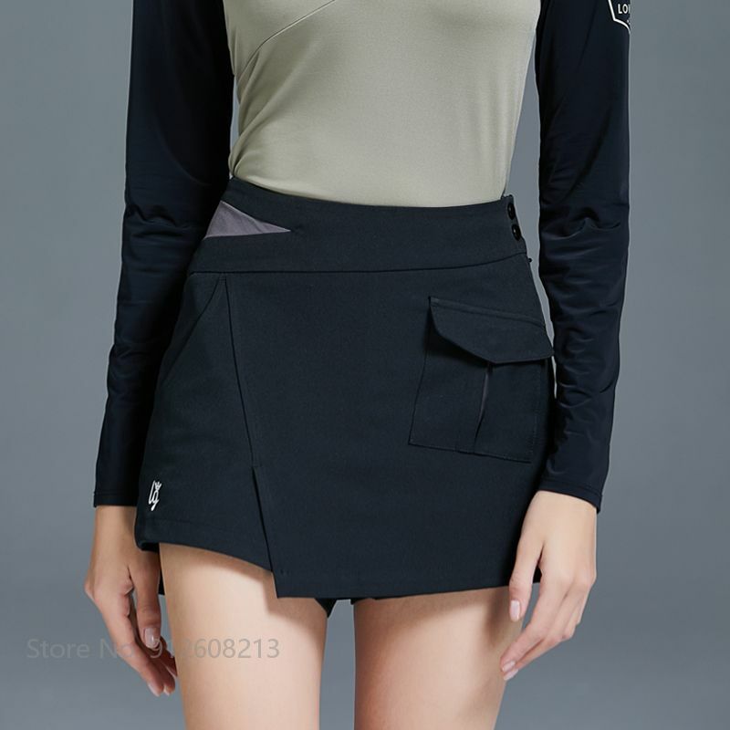 SWAN LOVE GOLF Female High Waist Skort Slim Fast Dry Golf Short Skirt Lady Anti-light A-lined Mini Skirt Leisure Pocket Shorts