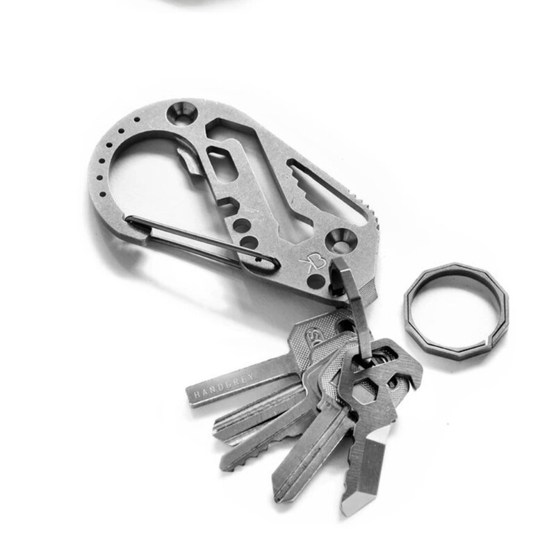 2022 새로운 간단한 기하학적 디자인 열쇠 고리 경량 티타늄 합금 열쇠 고리 버클 펜던트 남성용 자동차 키 체인, 남성용 열쇠 고리
