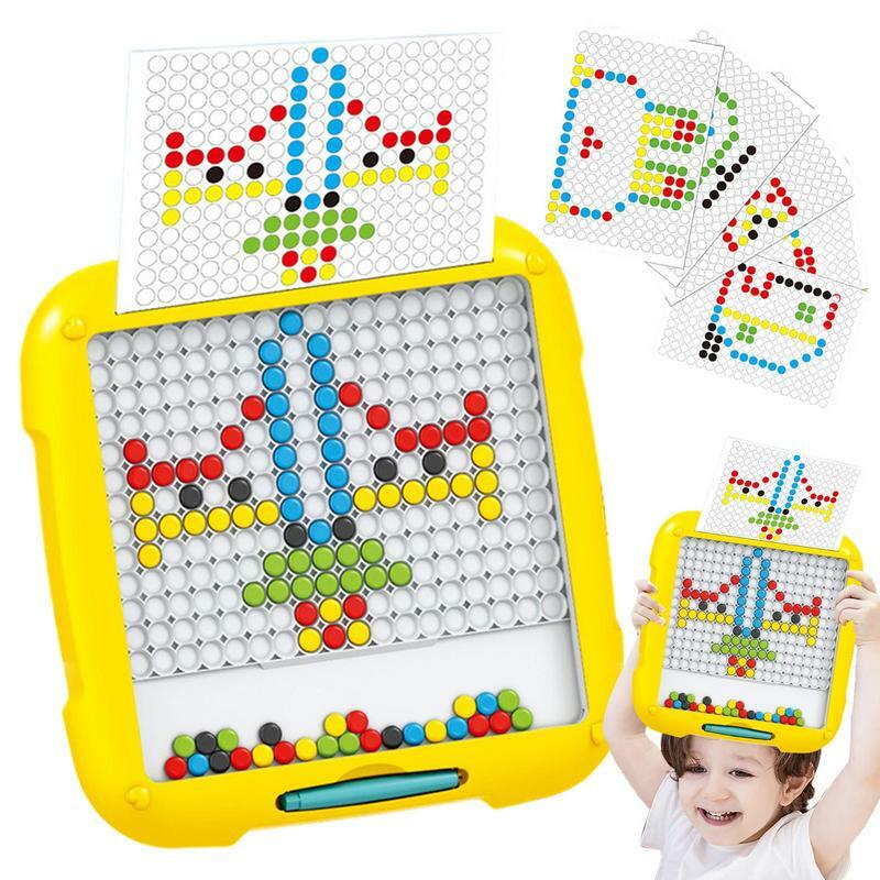 Magnetic Drawing Board Montessori Dot Art Board Montessori Fine Motor Skills Toys With Magnetic Pens And Beads For Children Kids