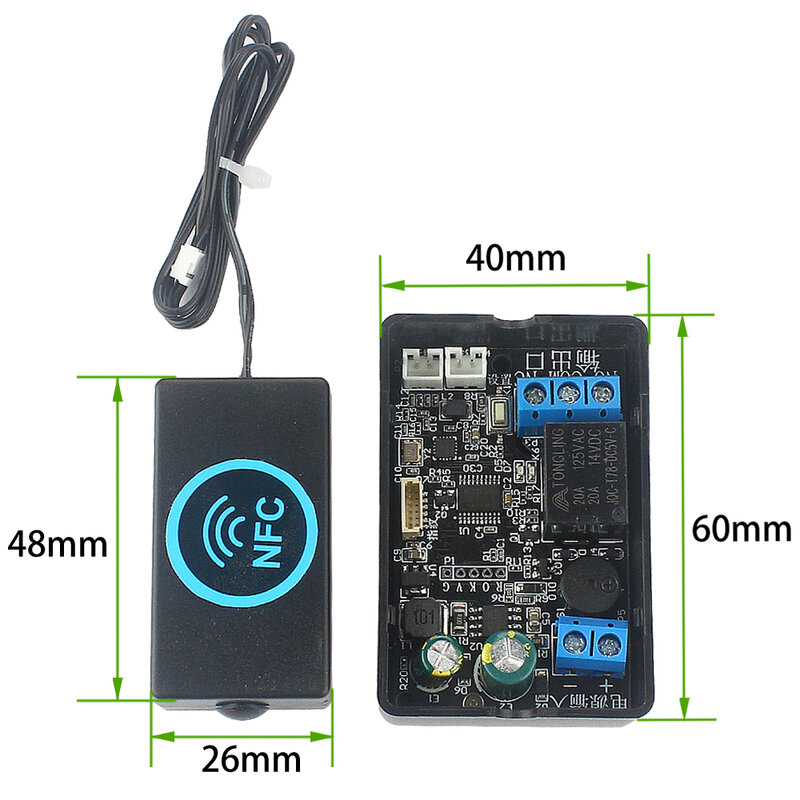 Mobile phone NFC induction relay module DC10V-120V fingerprint access control panel IC card controller car door unlock DIY