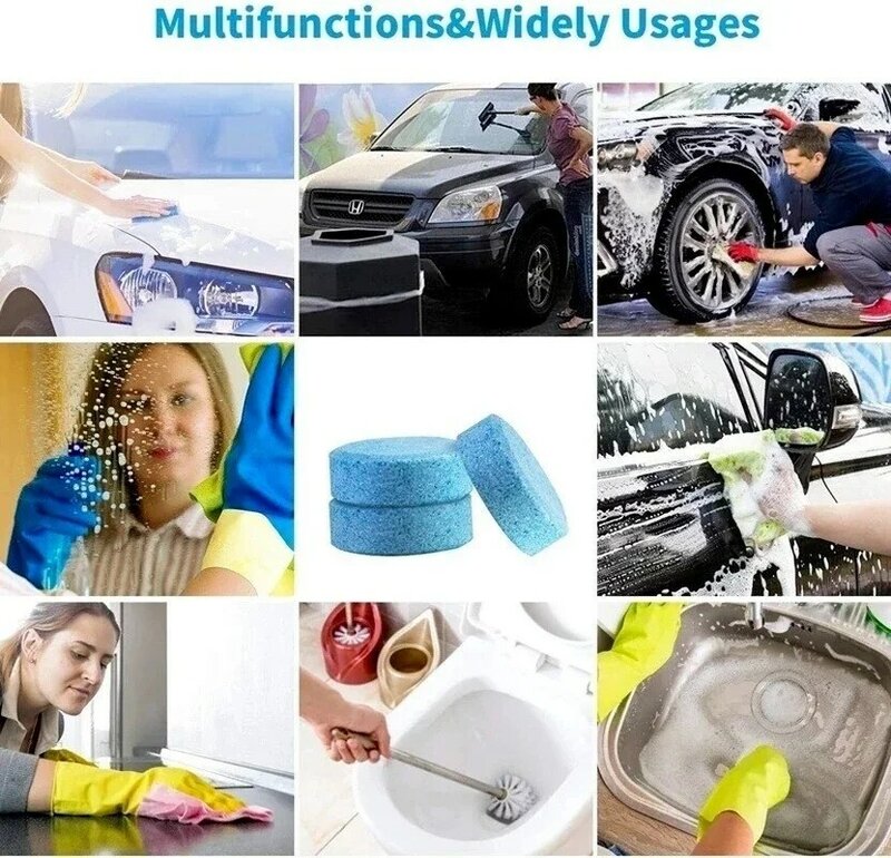 40Pcs Mixed Solid Cleaner Car Windscreen Cleaner Effervescent Tablets Glass Window Windshield Cleaning Tools Car Accessories