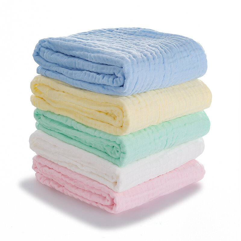 Mantas para bebé de 110cm de largo, toallas de baño para recién nacido, envoltura de baño de muselina de algodón suave multicapa, toalla cálida para dormir, edredón