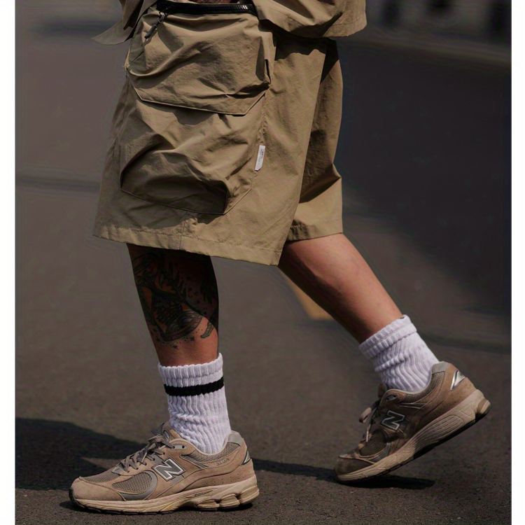 Calça masculina japonesa de bolso múltiplo, moda streetwear, shorts de verão funcionais de trabalho, moletom solto, novo, 2023