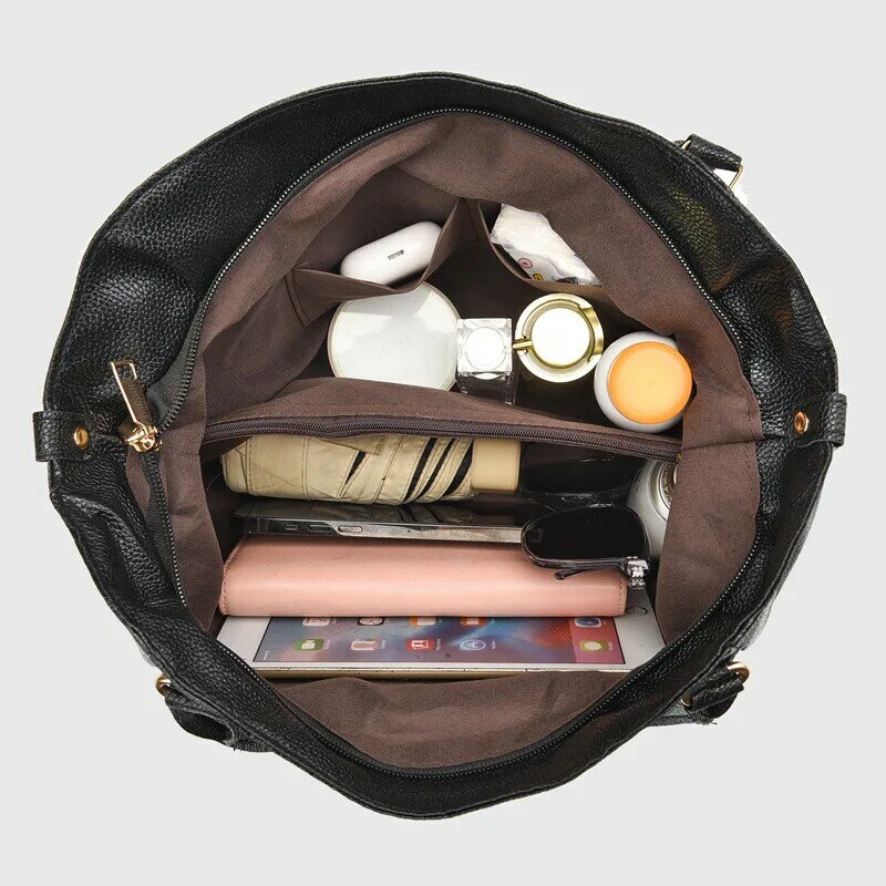 女性のための大容量ホボスタイルのハンドバッグ,ショルダーバッグ,女性のための柔らかい革のホボ,メッセンジャーバッグ