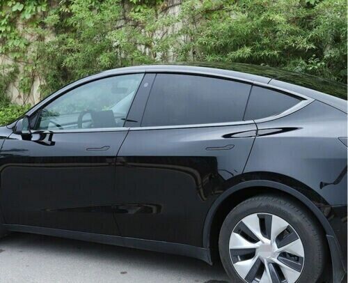 Dla Tesla Model Y 2020-2023 Błyszcząca czarna listwa progowa 10szt