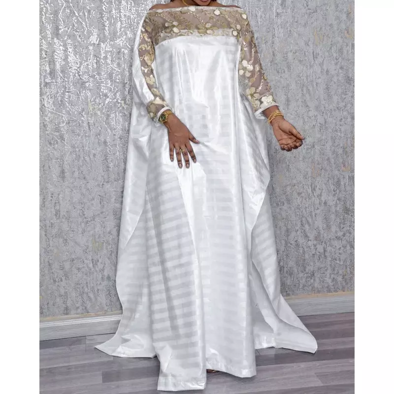 Кружевная Лоскутная белая длинная юбка Port Wind Urban женское платье большого размера в африканском стиле S9188