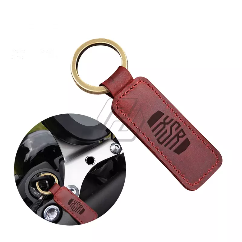 For Yamaha XSR 155 300 700 900 Keyring Motorcycle Cowhide Keychain Key Ring