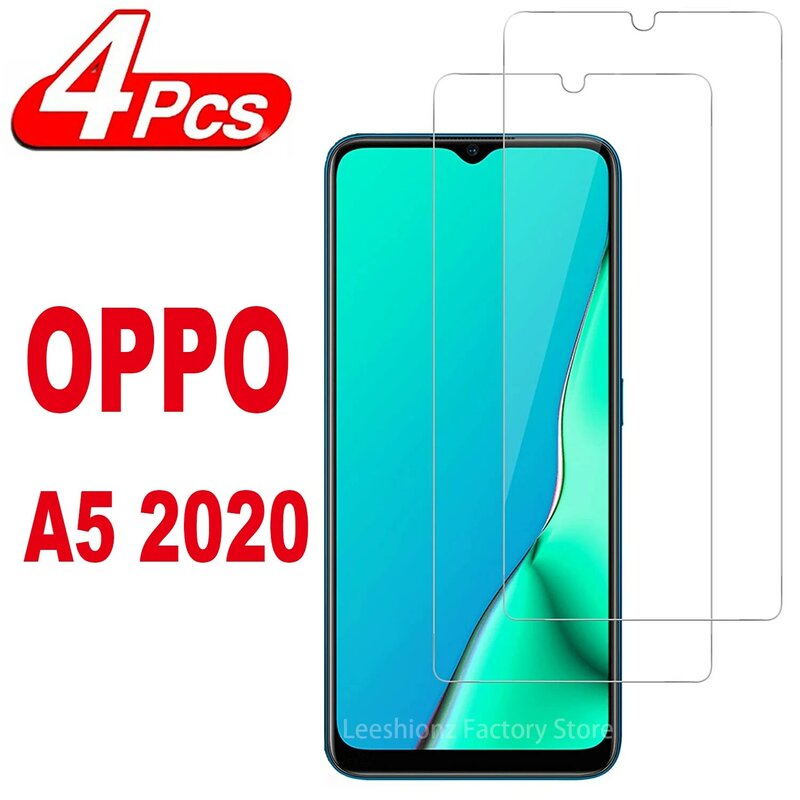 9H Screen Protector Glass For OPPO A5 2020 2/4Pcs HD Tempered Glass Film
