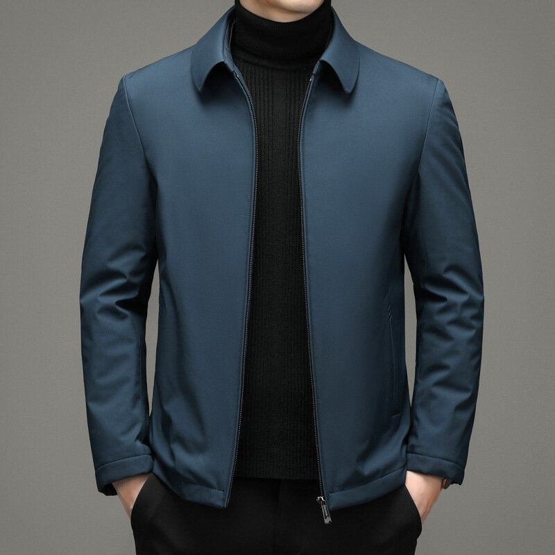 Jaqueta grossa de zíper de veludo masculina, lapela, jaqueta casual, novo, 2022, mais, 2024