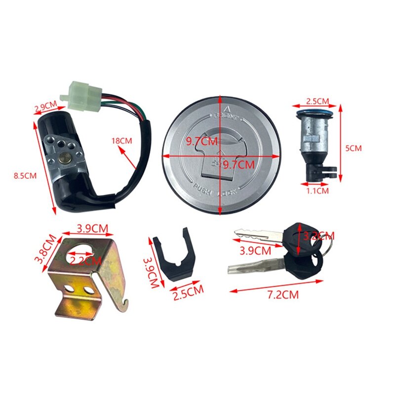 Ignition Switch Lock Fuel Gas Cap Tank Cover Seat Lock With Keys Set For Honda Grom125m2 2014-2015