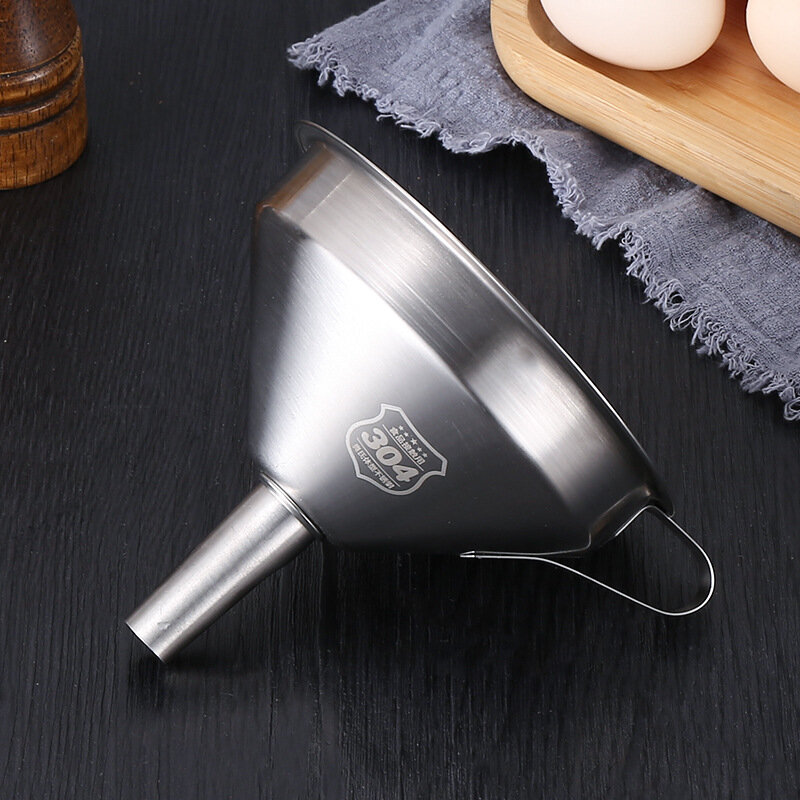 Stainless Steel Funnel Kitchen Oil Liquid Funnel Metal Funnel Filter Wide Mouth Funnel for Canning Home Kitchen Tools