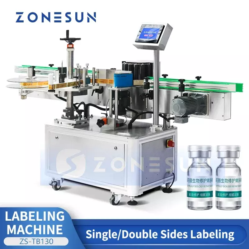 ZONESUN-Máquina Automática De Rotulagem De Garrafa Redonda De Alta Velocidade, Envolva O Aplicador De Etiqueta, ZS-TB130