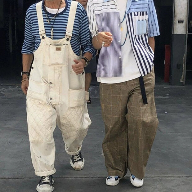 Мужские модные подтяжки для инструментов в американском стиле Jie Ami комбинезоны хаки, комбинезон с несколькими карманами, свободные рабочие брюки