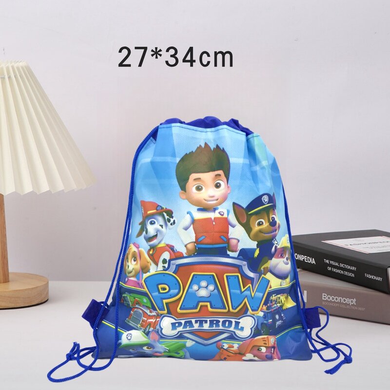 Paw Patrol Drawstring Bag Non-woven Bundle Pocket Storage Travel Bag Storage Cloth Shopping Bag Backpack Kid Boys Party Supplies