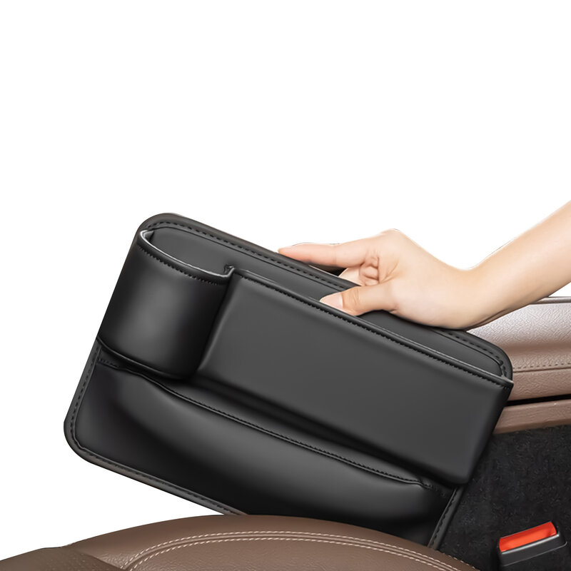 Kotak penyimpanan celah kursi mobil, mudah dipasang, kotak penyimpanan kursi mobil dapat disesuaikan untuk ponsel, kacamata, kartu dan kunci