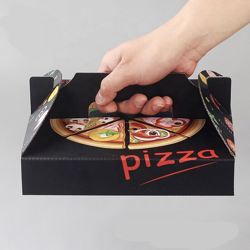 Customized productTo go compostable pizza box with handle logo