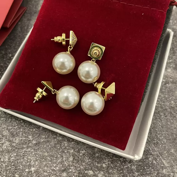 Petite boucle d'oreille en or cristal perle pour femme, bijoux de luxe, cadeau exquis, tendance, designer européen, chaud