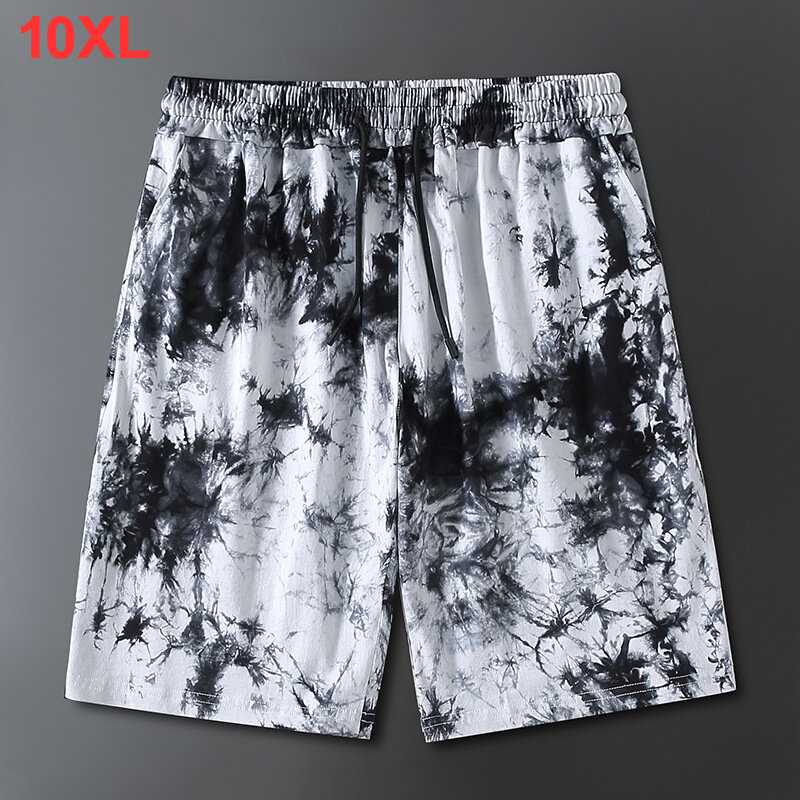 Men summer thin breathable tie dye shorts with added fat oversized size trendy chubby cool sporty fashionable casual 160kg 10XL