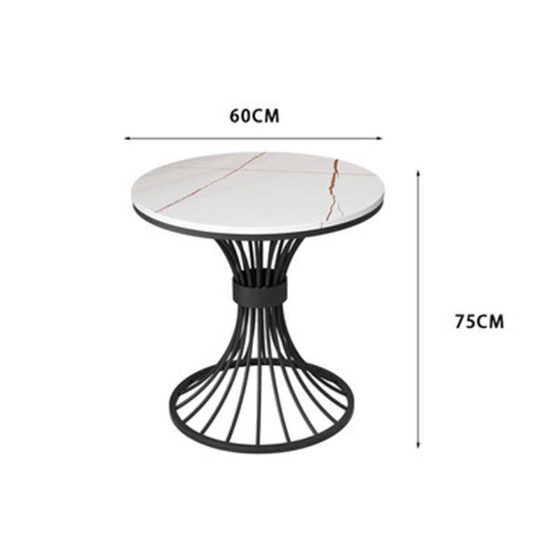 Mesa de café abstrata minimalista do círculo para a sala de estar, mesa de café pequena branca, mesa de chá