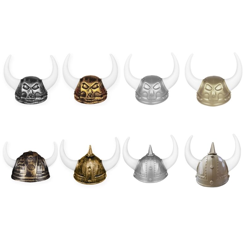 Q0kb medievalwarrior capacete chapéu para festas temáticas adultas vikingcapacete com chifre para performances palco festas