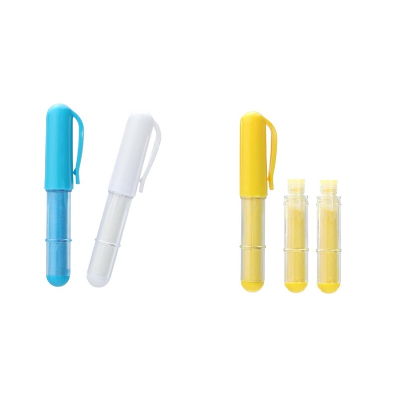 Marcadores de tiza de tela, lápices de tiza recargables para acolchar y coser, marcador de tiza para acolchar, tiza de costura (amarillo, B) duradero
