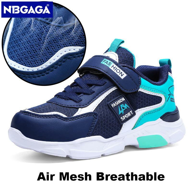 الأطفال أحذية غير رسمية للبنين تنفس حذاء رياضة الصيف الهواء شبكة الاطفال هوك و حلقة الطلاب المدرسة حذاء Size28-40