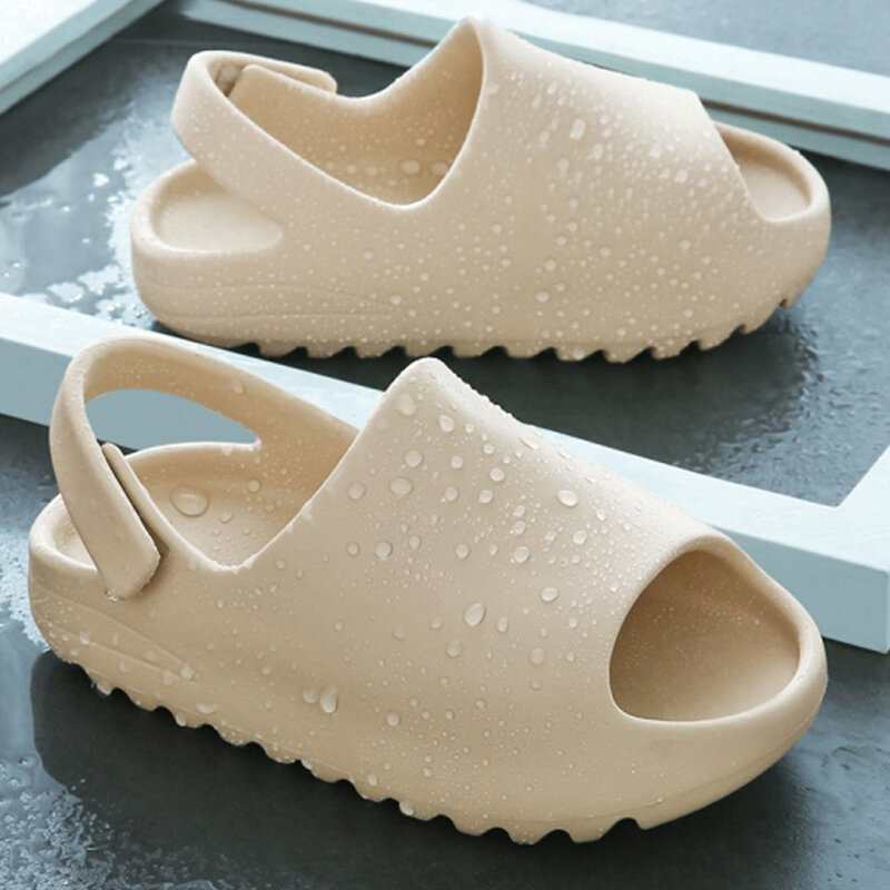 Comwarm sandal anak laki-laki, Kasut Platform tebal Non slip untuk mandi rumah anak-anak musim panas