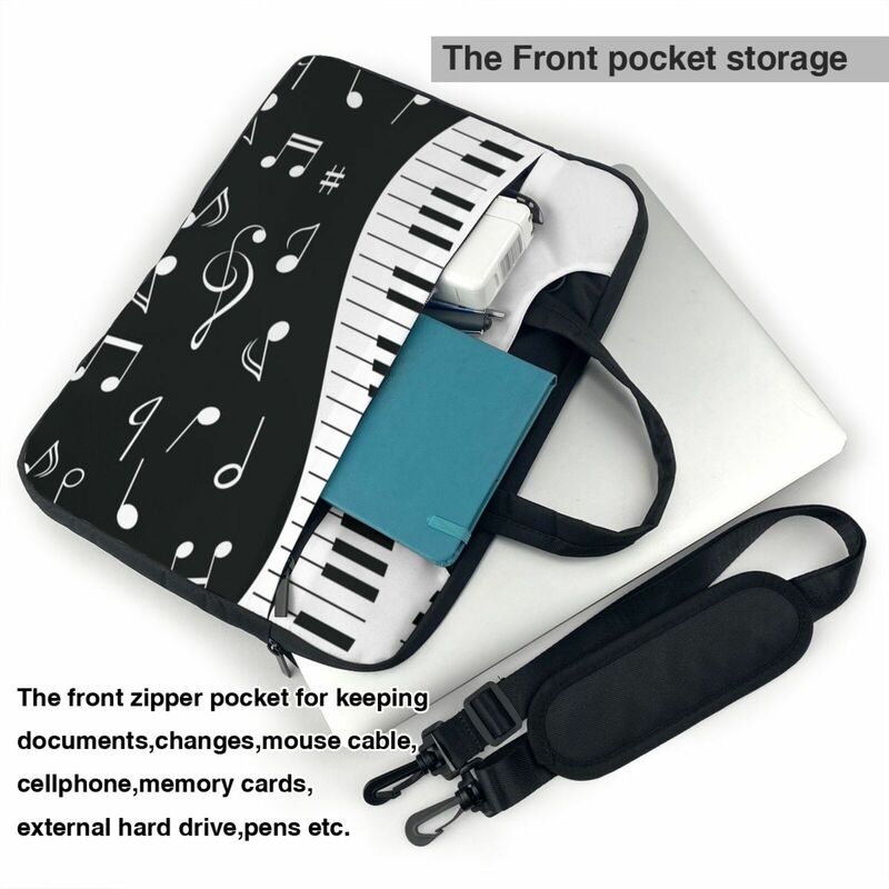 NOISYDESIGNS แล็ปท็อปไหล่กระเป๋าโน้ตดนตรี13 14 15.6นิ้วสำหรับ MacBook Pro กระเป๋าโน้ตบุ๊คพกพากระเป๋าถือกระเป๋าเอกสาร