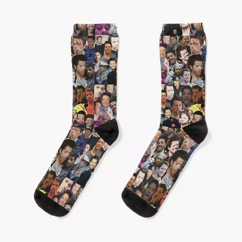Misha Collins Collage Socks gym gifts Christmas halloween Socks Men Women's
