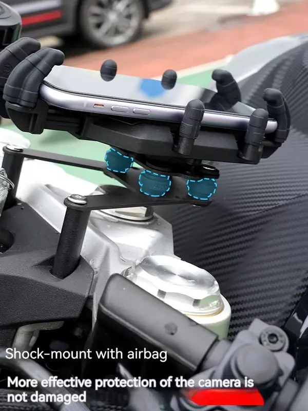 Dla wsparcia CFMOTO 450SR amortyzujące stojak na telefon komórkowy stojak do nawigacji motocykla można obracać, aby zapobiec uszkodzeniom spowodowanym wstrząsami