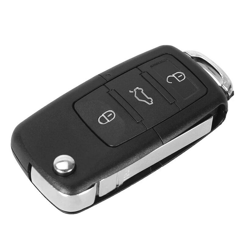 KEYYOU 3 button Folding Car Remote Flip Key Shell Case Fob For VW Passat Polo Golf Touran Bora Ibiza Leon Octavia Fabia