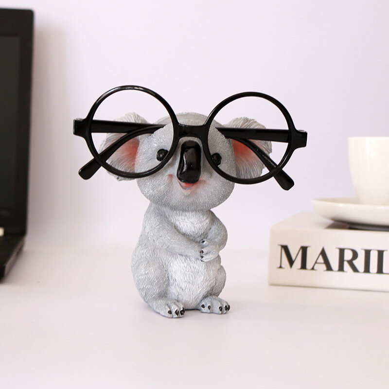 Figurki Koala figurki zwierząt żywiczne okulary stojak ołówek uchwyt na okulary przeciwsłoneczne pojemnik na biurko dekoracja domu prezent