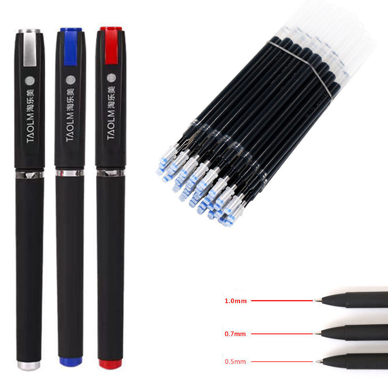Bolígrafo de Gel de gran capacidad para negocios, bolígrafo de 1,0/0,7/0,5mm, plumas de escritura de caligrafía, negro de carbono/azul/rojo