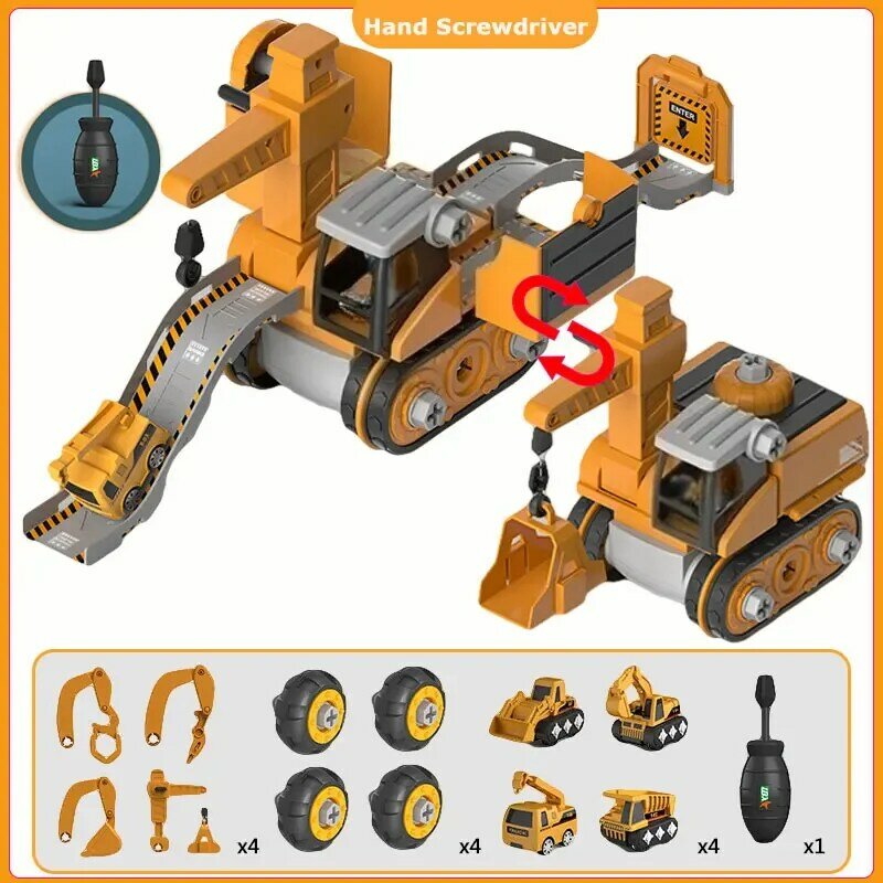 Kids Engineering Vehicle Electric Drill Tool Toys Match Children Educational Assembled Sets Tools For Boys Nut Building Gift