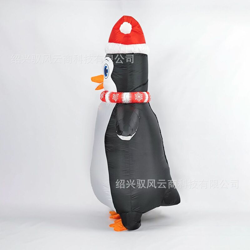 Alat peraga kostum tiup Penguin Natal, pakaian pesta bermain peran tiup