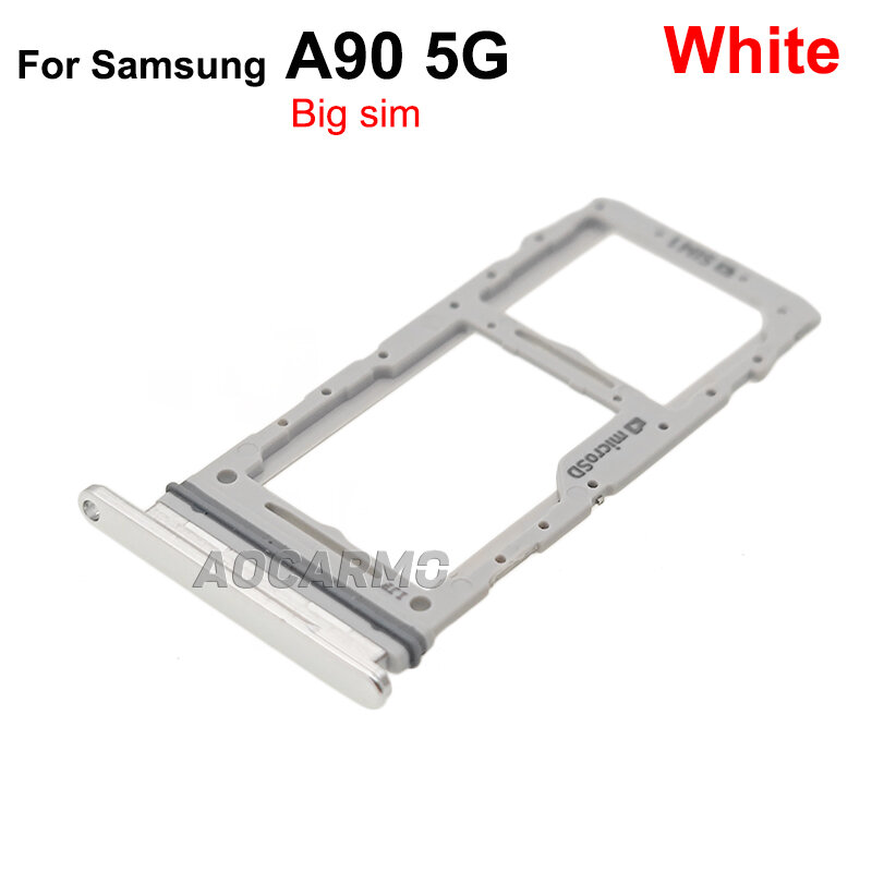 Aocarmo-soporte para tarjeta Sim para Samsung Galaxy A90 5G, ranura para bandeja Sim pequeña Nano, pieza de repuesto
