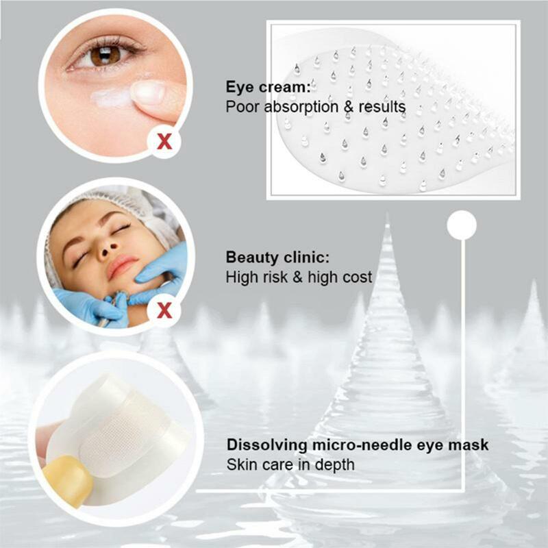 2200 Needle Hyaluronic Acid Microneedle Eye Patches Wrinkle Dark Deep Circle Moisturizing Lines Fading Anti Fine Anti-aging