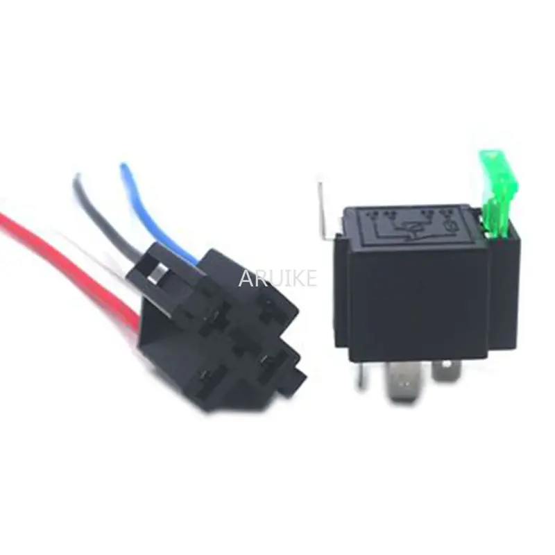 1PC 12V DC 4 Pin Car Automotive Fused Relay 30A Normally Open Relais  Fuse with 4pin/5Pin Backrest