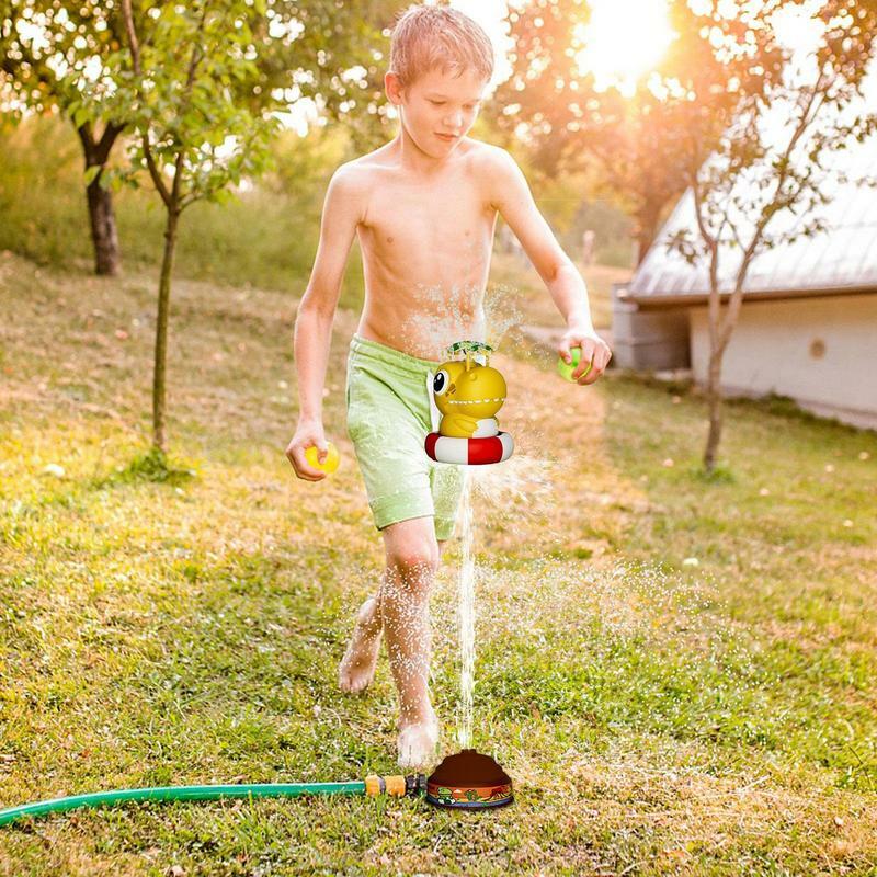 子供のための水スプリンクラー、ロケット形状、ウォータースプレー、かわいい屋外の水のおもちゃ、インタラクティブな多機能夏の冷却