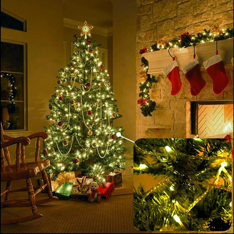 10m 100leds Weihnachten im Freien Weihnachts lichter LED Lichterketten Luces Decora cion Lichterkette Weihnachts lichter Beleuchtung Baum girlande