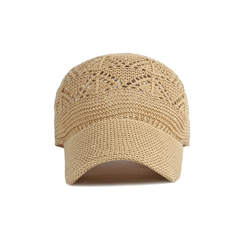 Summer Women's Hollow baseball cap Breathable Knit Hat Holiday Mesh Hat Adjustable Cap Sun Hat
