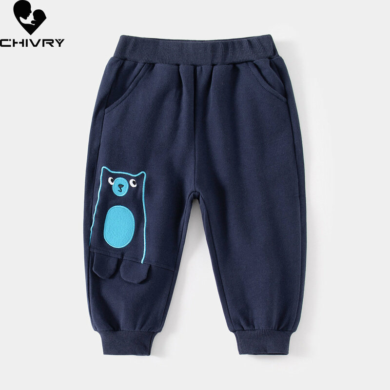 Boys Fashion Sports Pants New 2023 Spring Autumn Baby Boy Cute Cartoon Bear Sweatpants Kids Children Casual Harem Pants Trousers