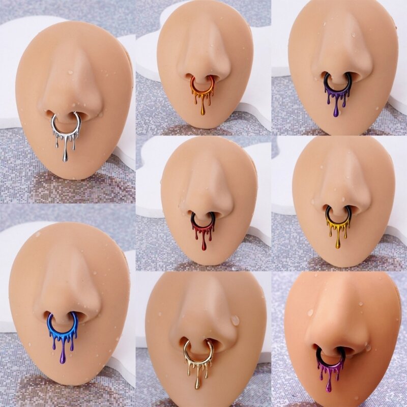 Stainless Steel Nose Hoop Fashionable Nose Piercing Versatile Fashion Nose Jewelry Punk Nose Rings Perfect for Woman Man X3UD