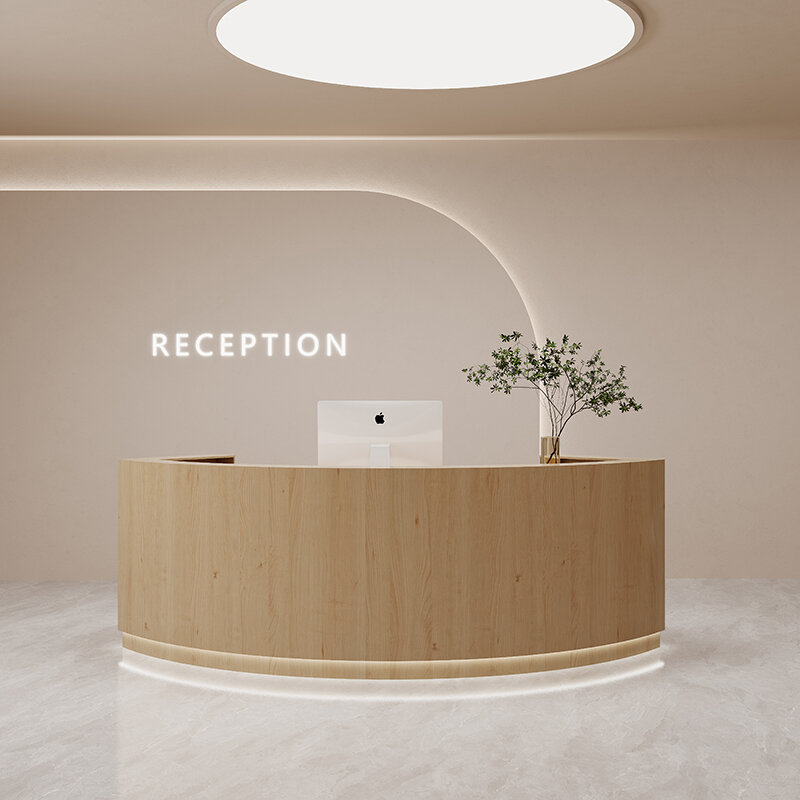 Modern Simplicity Reception cassiere salone di bellezza informazioni scrivania personalizzazione Mesa De Madera Blanca bancone per mobili da Bar