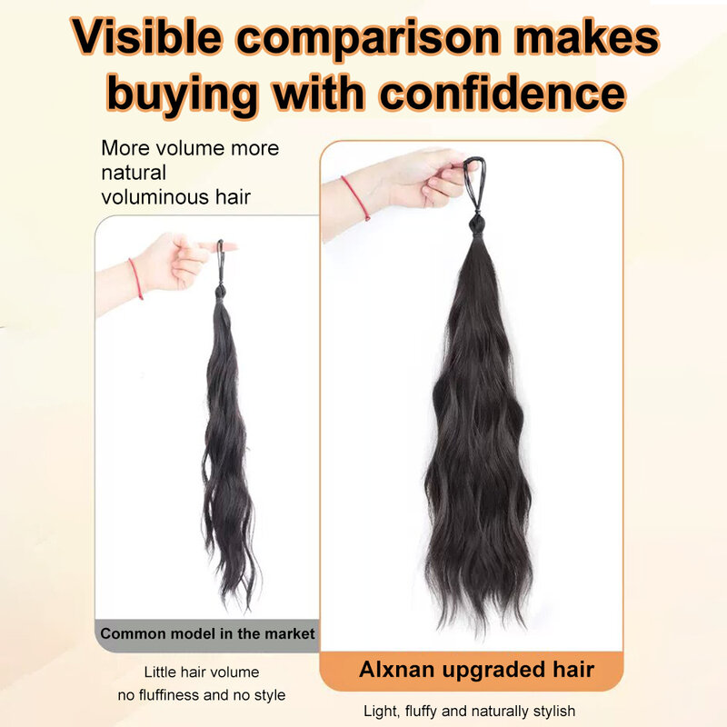 ALXNAN HAIR-Paquete de cabello sintético de cuerda automática, artefacto de bobina de cabello de cabeza de flor de una pieza, top de calavera alta, bolsa adicional para peluca